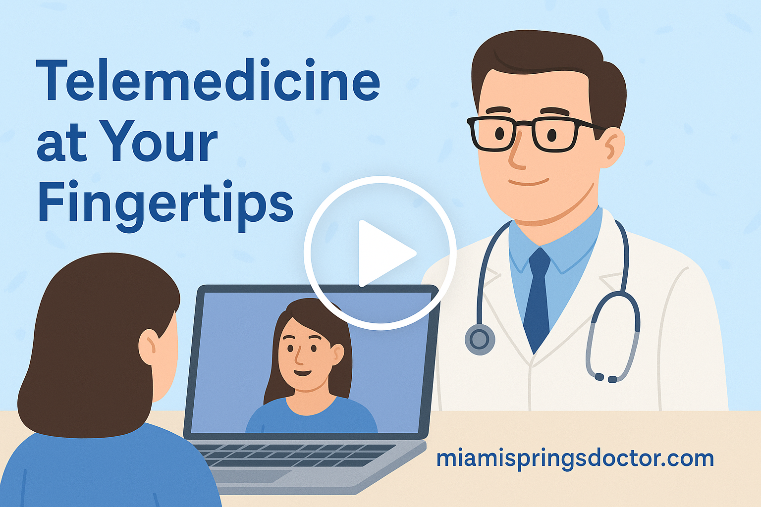 Telemedicine video consultation illustration